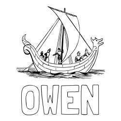 Online Created Coloring Page - OWEN Coloring Page alongside Small Sailboat Coloring Page
