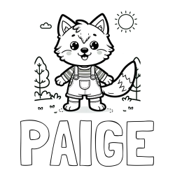 Online Created Coloring Page - PAIGE Coloring Page alongside Cute Wolf Coloring Page