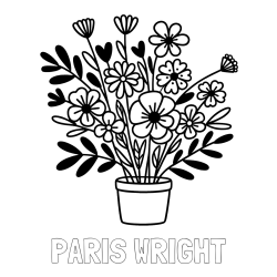 Online Created Coloring Page - PARIS WRIGHT Coloring Page and Easy Flower Bouquet Coloring Page