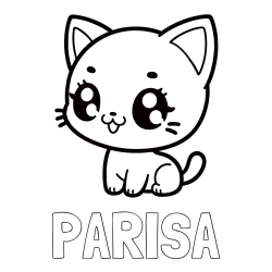 Online Created Coloring Page - PARISA Coloring Page and Coloring Page of an Anime Cat