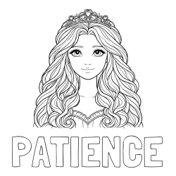 Online Created Coloring Page - PATIENCE Coloring Page and Princess Coloring Page