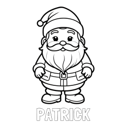 Online Created Coloring Page - PATRICK Coloring Page and Adorable Santa Claus Coloring Page