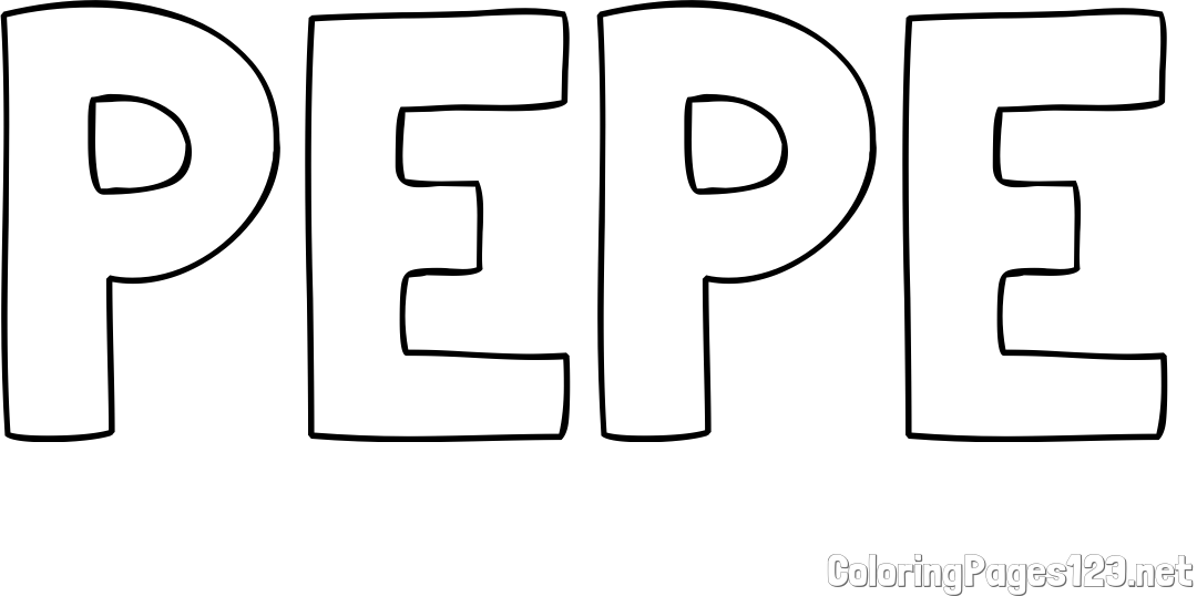 PEPE Coloring Page