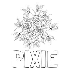PIXIE Coloring Page alongside Rose Mandala Coloring Page
