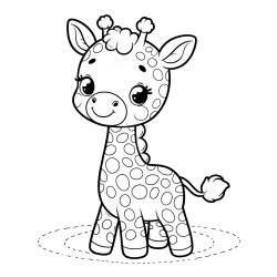 Playful Giraffe Coloring Page
