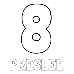 Online Created Coloring Page - PRESLEE Coloring Page and Coloring Page of Number Eight (8)
