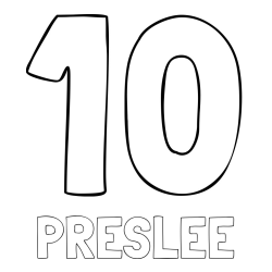Online Created Coloring Page - PRESLEE Coloring Page and Coloring Page of Number Ten (10)