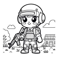 PUBG Children Coloring Page