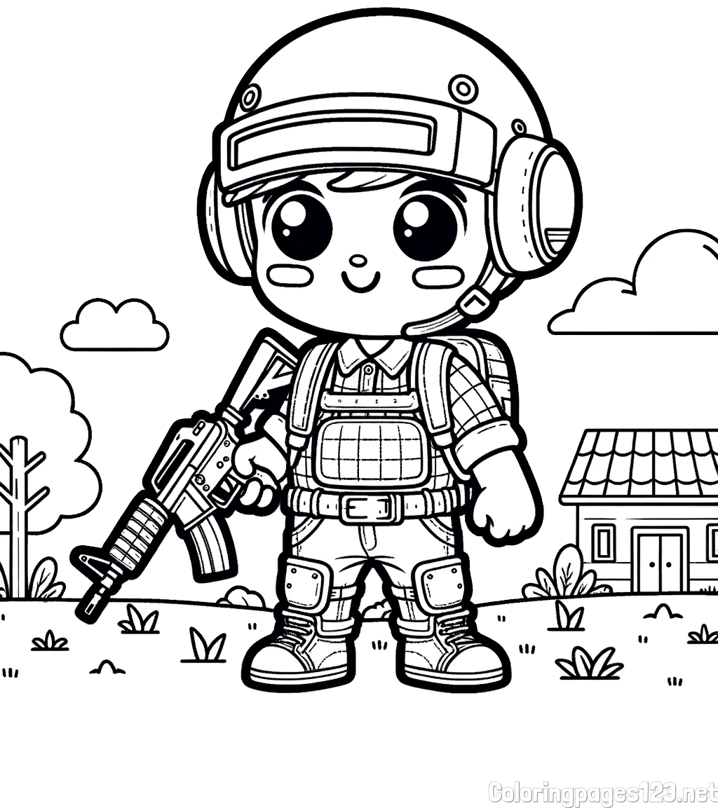 PUBG Children Coloring Page
