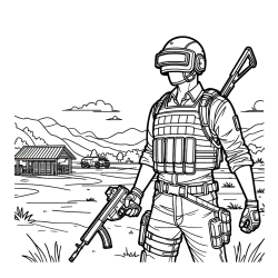 PUBG Coloring Page