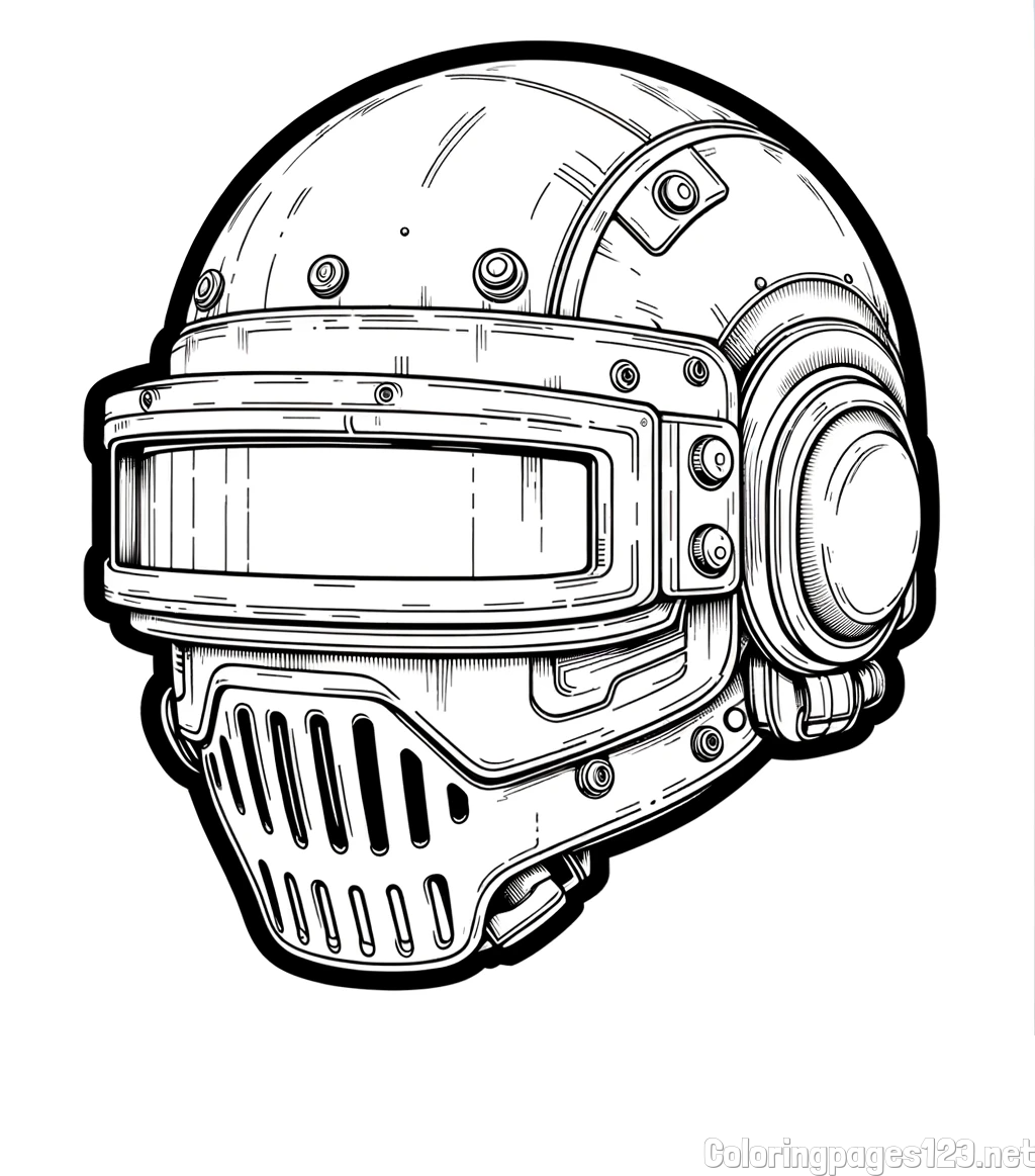 PUBG Helmet (Level 3) Coloring Page