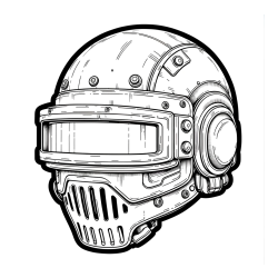 PUBG Helmet (Level 3) Coloring Page