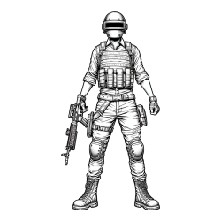 PUBG Main Character Coloring Page