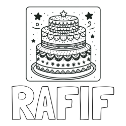Online Created Coloring Page - RAFIF Coloring Page and Big Cake Coloring Page
