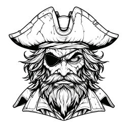 Realistic Evil Pirate Coloring Page