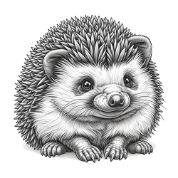 Realistic Hedgehog Coloring Page