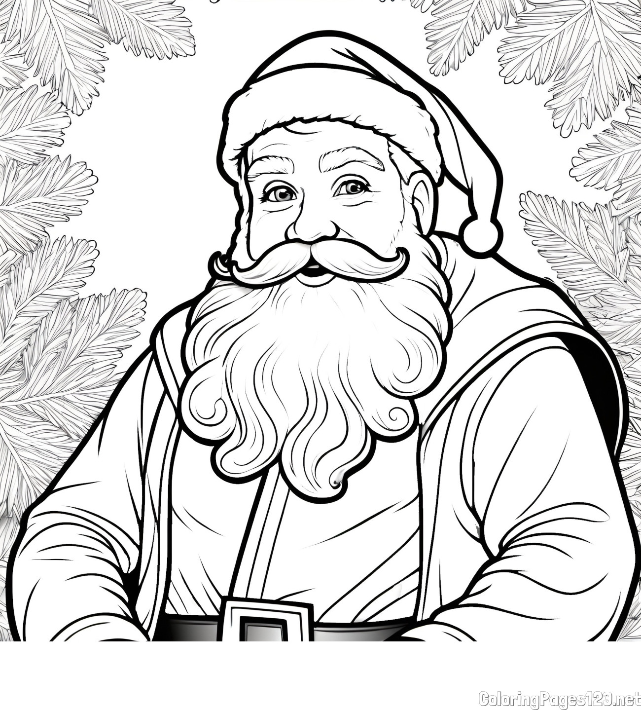 Realistic Santa Claus Coloring Page