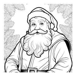 Realistic Santa Claus Coloring Page