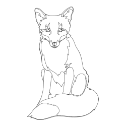 Realistically Depicted Fox Coloring Page