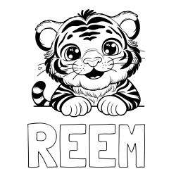 REEM Coloring Page alongside Tiger Cub Coloring Page