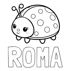 ROMA Coloring Page alongside Smiling Ladybug Coloring Page