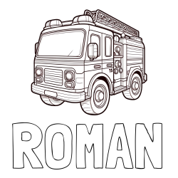 Online Created Coloring Page - ROMAN Coloring Page and Free Coloring Page of a Fire Truck
