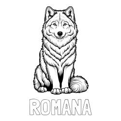 ROMANA Coloring Page alongside Beautiful Wolf Coloring Page