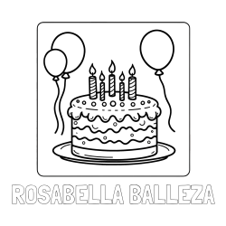 ROSABELLA BALLEZA Coloring Page alongside 5th Birthday Cake Coloring Page