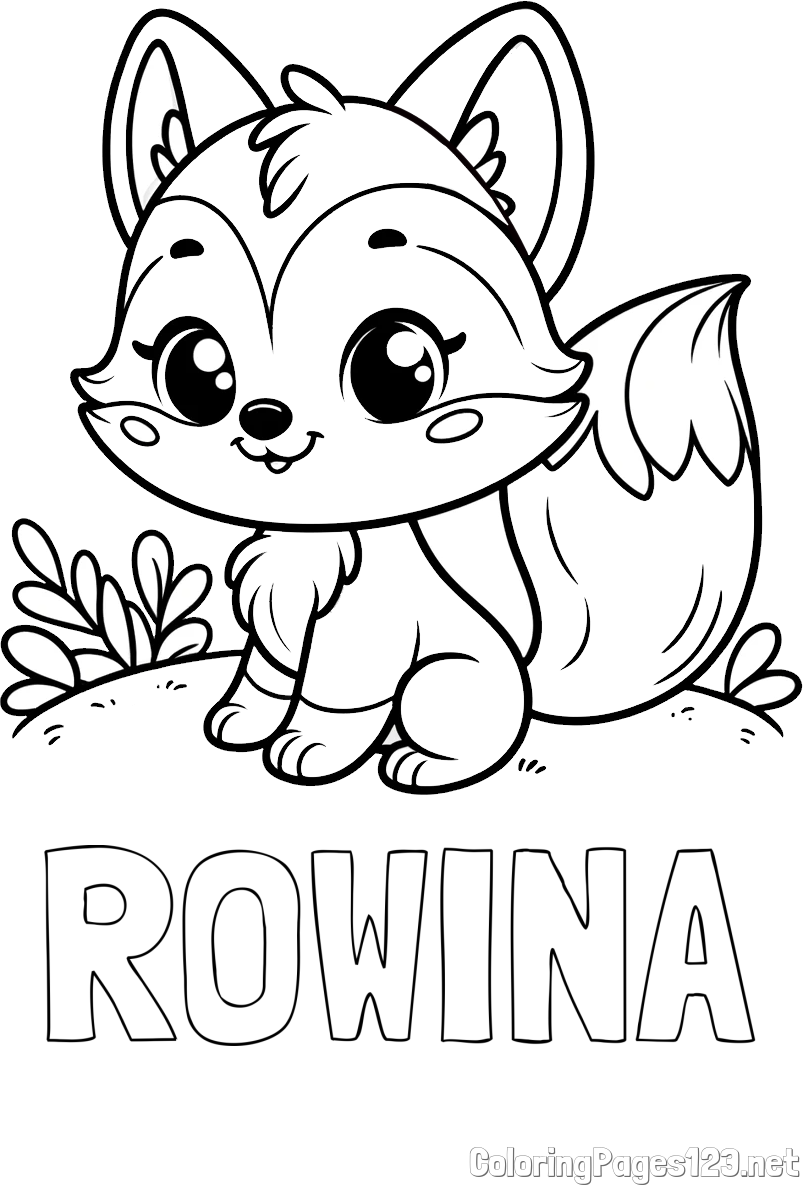 ROWINA Coloring Page and Cute Fox Coloring Page