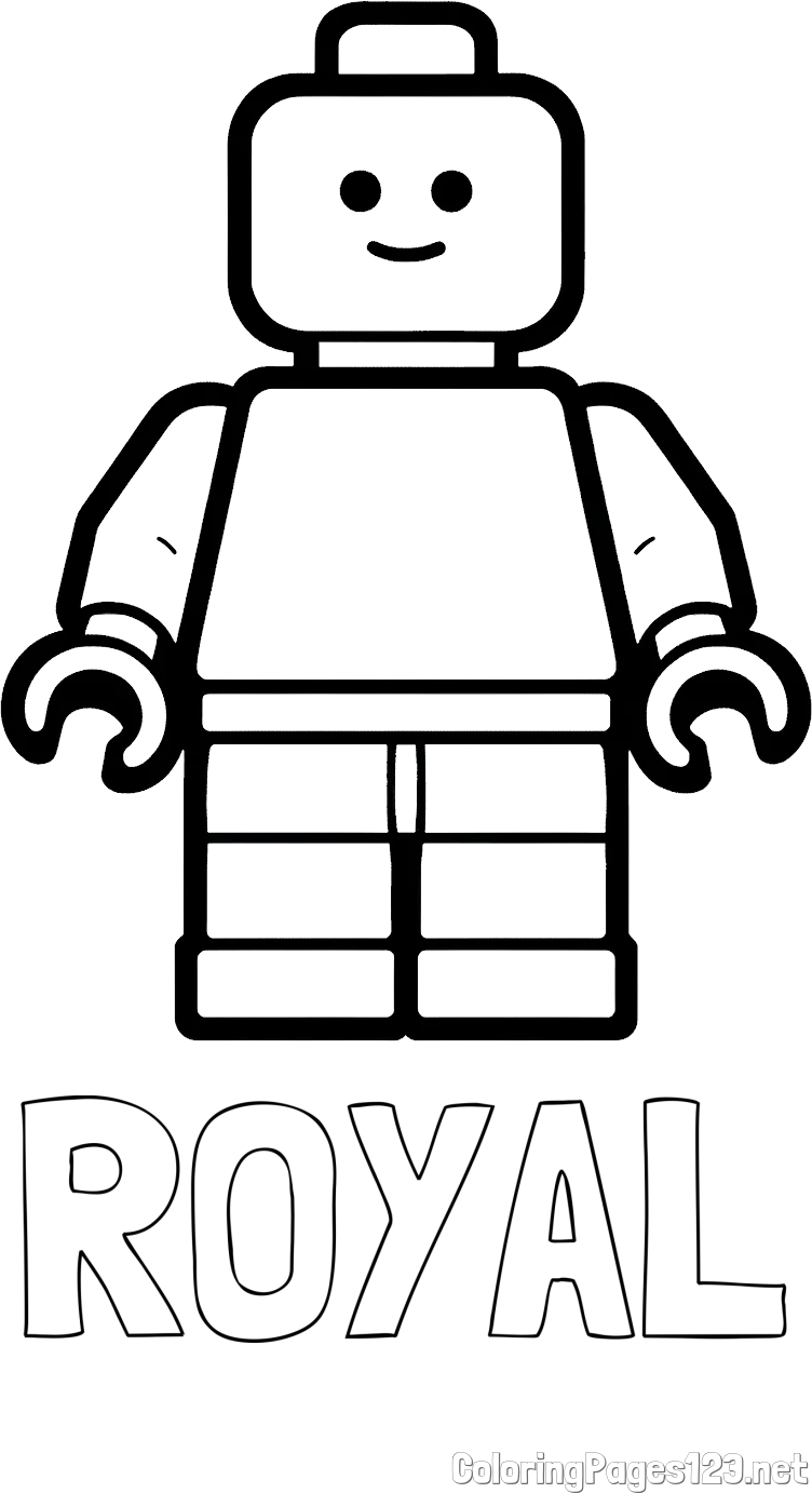 ROYAL Coloring Page and Easy LEGO Character Coloring Page