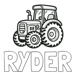 Online Created Coloring Page - RYDER Coloring Page and Beautiful Tractor Coloring Page