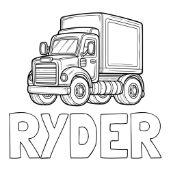 Online Created Coloring Page - RYDER Coloring Page and Big Truck Coloring Page