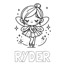 Online Created Coloring Page - RYDER Coloring Page and Children's Coloring Page of a Magical Fairy