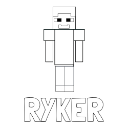 Online Created Coloring Page - RYKER Coloring Page and Simple Minecraft Character Coloring Page