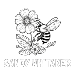 Online Created Coloring Page - SANDY WHITAKER Coloring Page and Children's Coloring Book of a Little Bee and Flowers