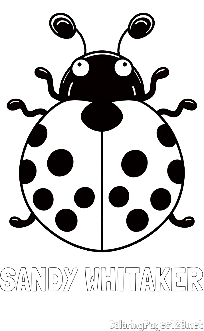 SANDY WHITAKER Coloring Page and Easy Ladybug Coloring Page