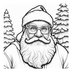 Santa Claus with Glasses Coloring Page