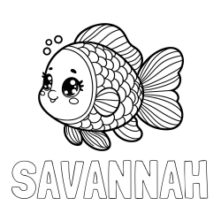 Online Created Coloring Page - SAVANNAH Coloring Page and Coloring Page of a Cute Fish