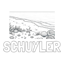 Online Created Coloring Page - SCHUYLER Coloring Page and Beautiful Seashore Coloring Page