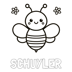 Online Created Coloring Page - SCHUYLER Coloring Page and Children's Bee Coloring Book