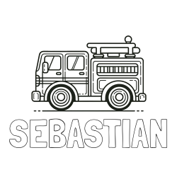 Online Created Coloring Page - SEBASTIAN Coloring Page alongside Easy Kids Coloring Page of a Fire Truck
