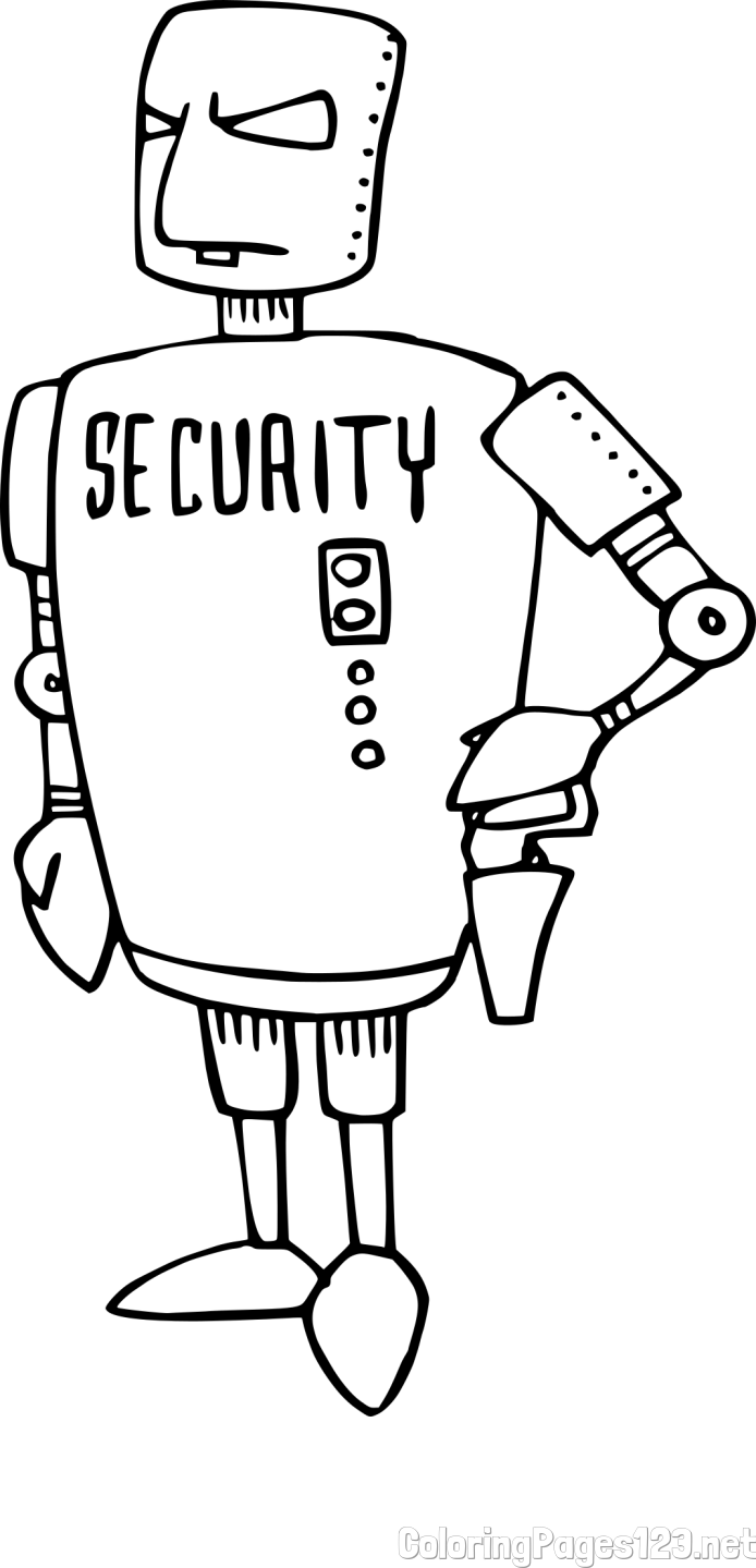 Security Robot Coloring Page