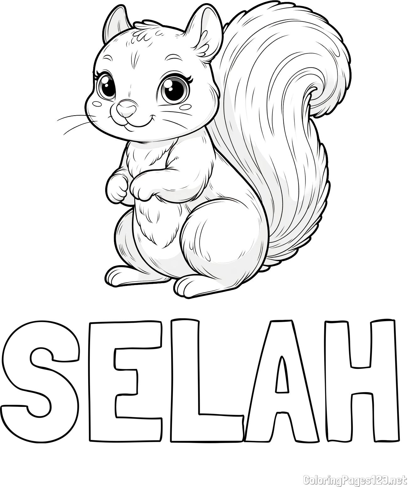 SELAH Coloring Page and Easy Coloring Page of a Squirrel