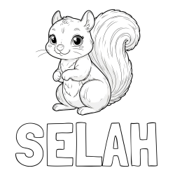 Online Created Coloring Page - SELAH Coloring Page and Easy Coloring Page of a Squirrel