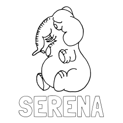 Online Created Coloring Page - SERENA Coloring Page alongside Funny Fat Elephant Coloring Page