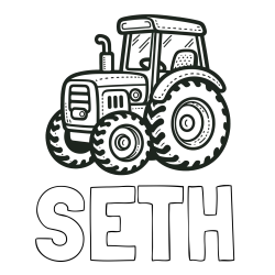 SETH Coloring Page and Beautiful Tractor Coloring Page