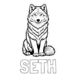 Online Created Coloring Page - SETH Coloring Page and Beautiful Wolf Coloring Page