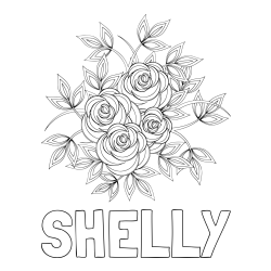 Online Created Coloring Page - SHELLY Coloring Page and Rose Mandala Coloring Page