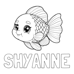SHYANNE Coloring Page and Coloring Page of a Tropical Fish