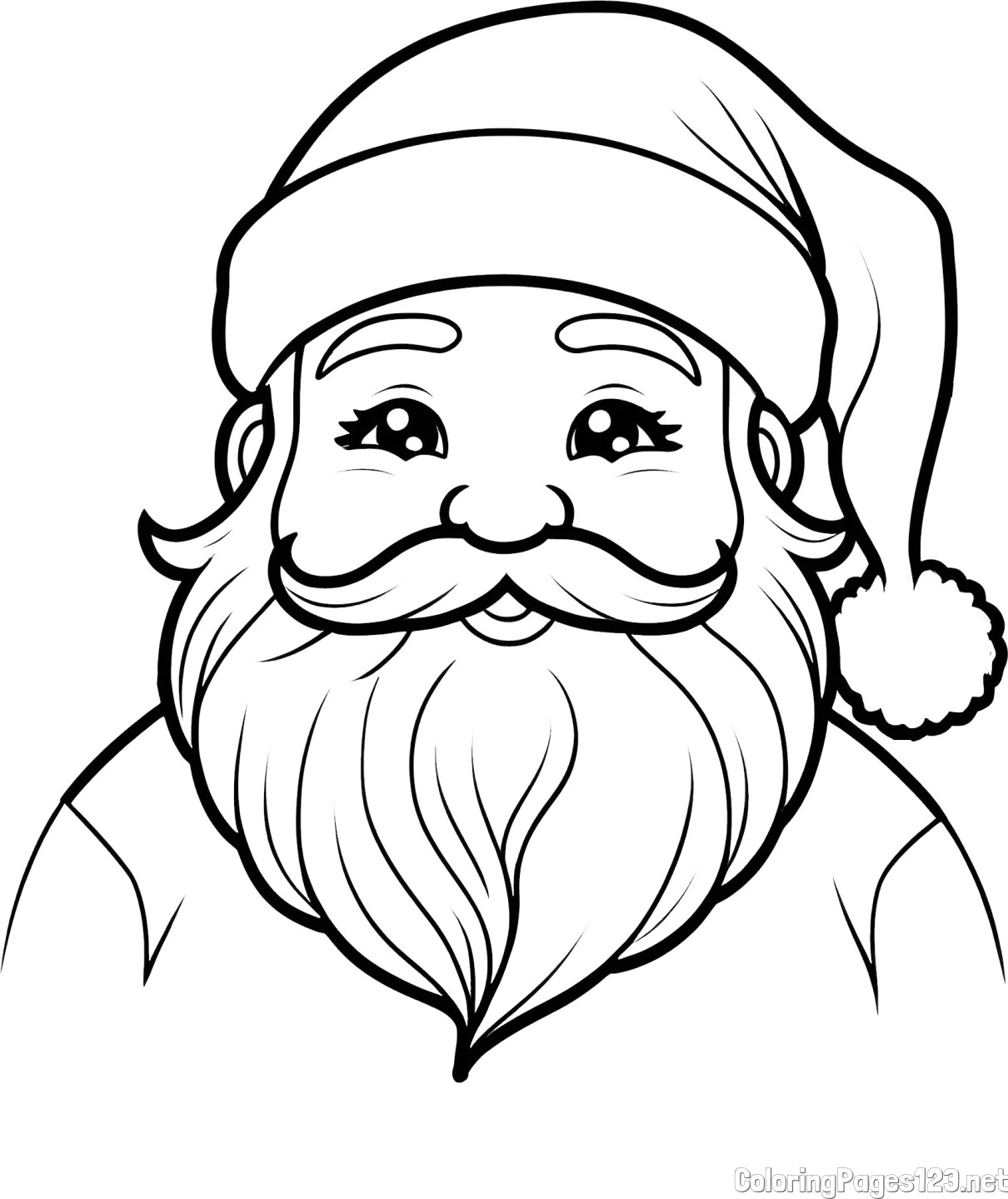 Simple and Cute Santa Claus Coloring Page